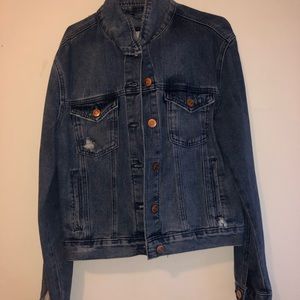 Distressed denim jacket